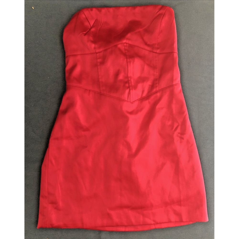 FOREVER 21 Women's Fuchsia Satin Back Corset Style Lace Up Mini Dress - Size M